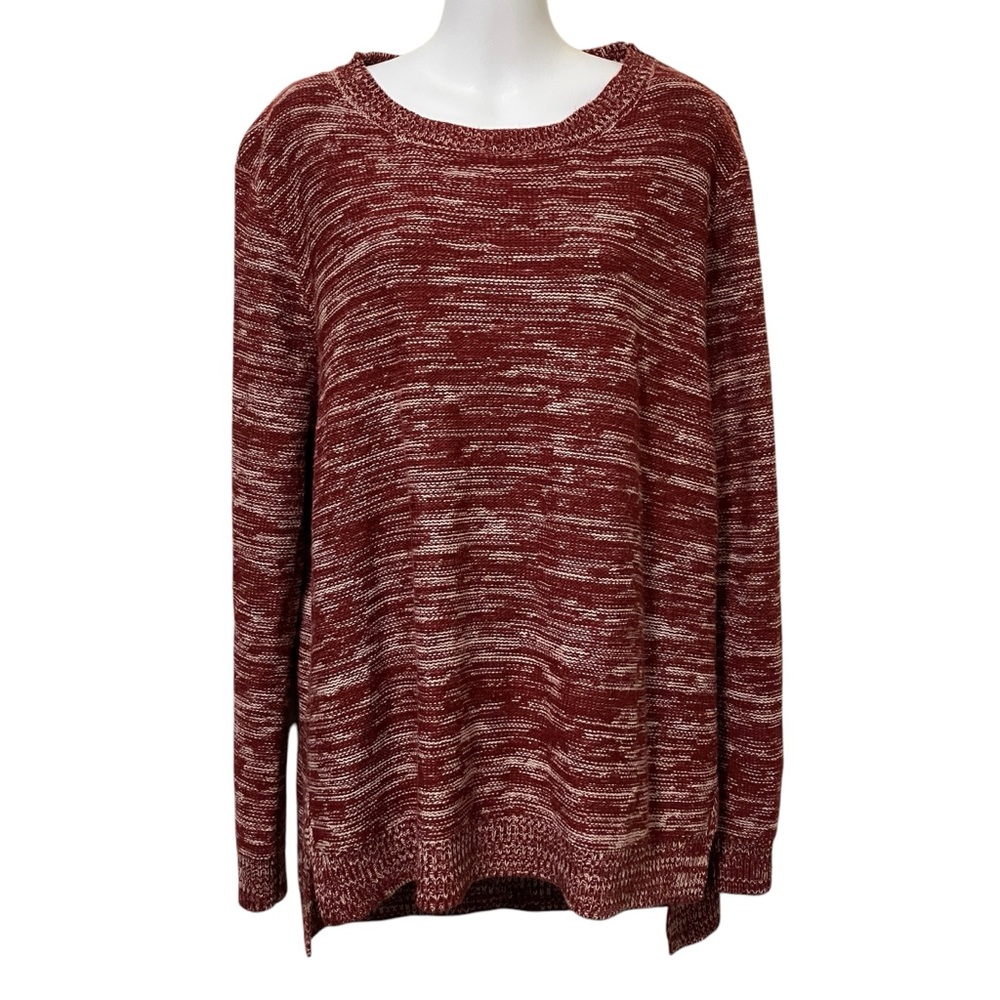 Madison Lilly Red Marled Criss Cross Back Sweater